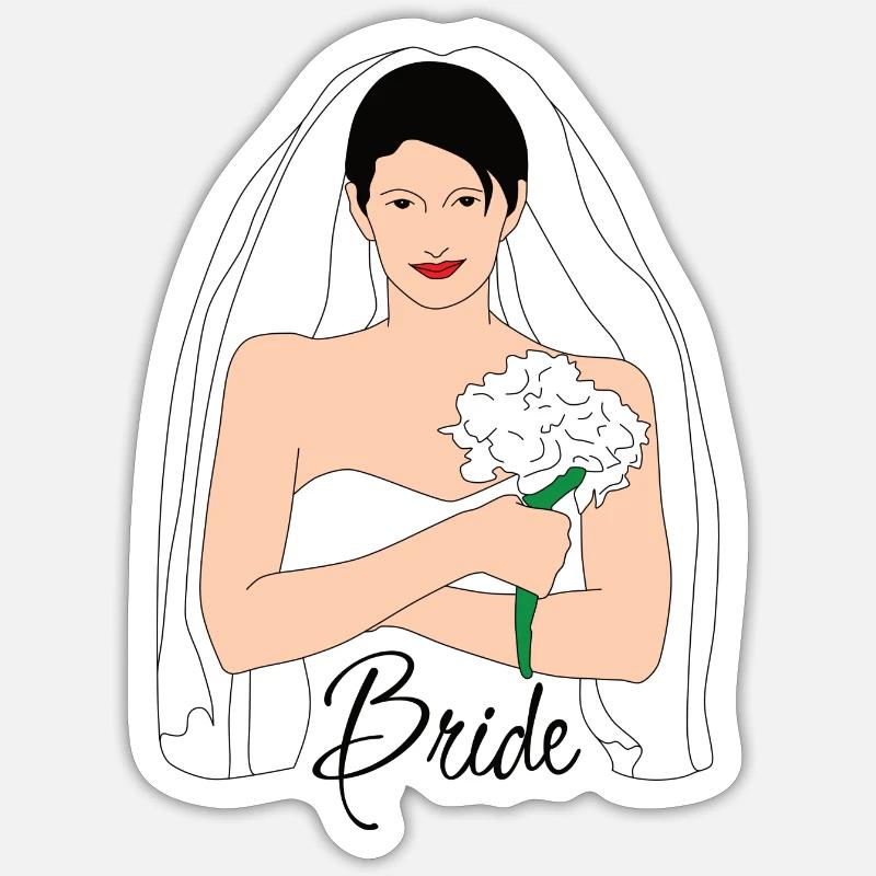 bride black Sticker size S (10 x 10 cm)