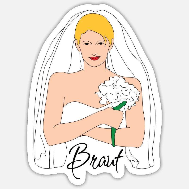 Bride Blonde 1 - Sticker size S (10 x 10 cm) - white matte