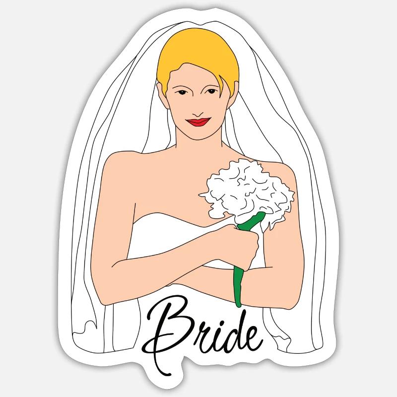 bride blond 1 - Sticker Größe S (10 x 10 cm) - Mattweiß