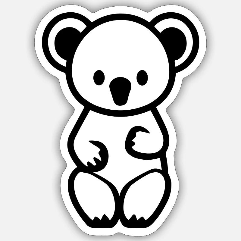 koala - Sticker taille S (10 x 10 cm) - blanc mat