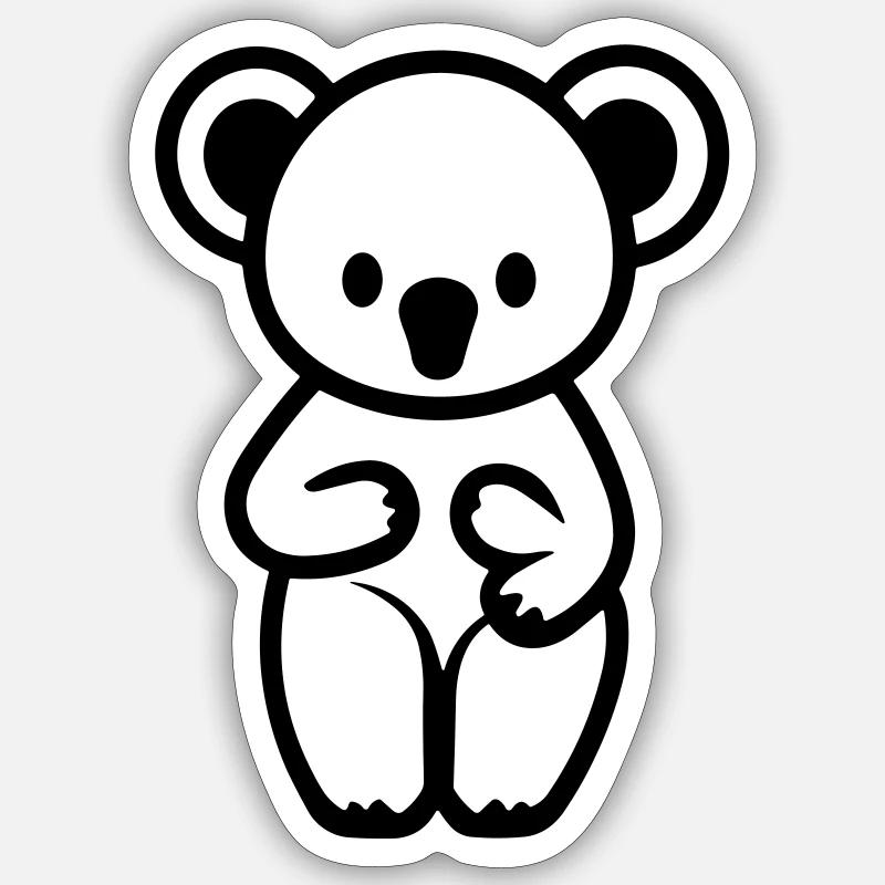 Koala - Sticker Größe S (10 x 10 cm) - Mattweiß