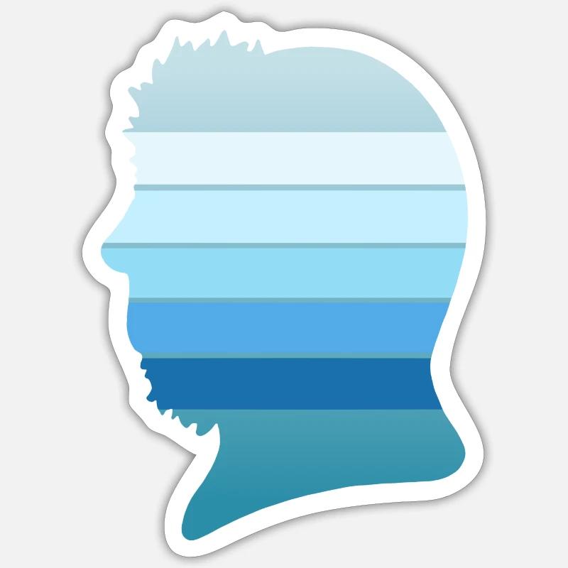Fond profil N°4 - Sticker taille S (10 x 10 cm) - blanc mat