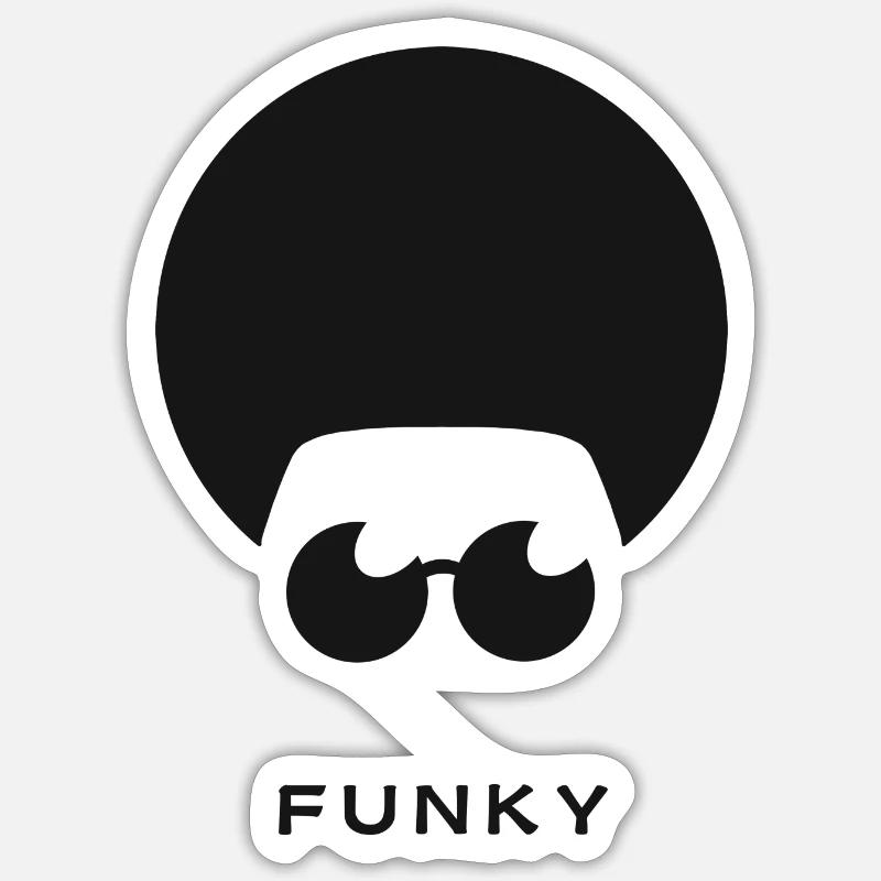 logo funky - Sticker taille S (10 x 10 cm) - blanc mat