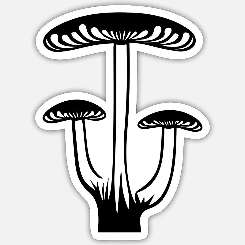 Pilz - Sticker Größe S (10 x 10 cm) - Mattweiß