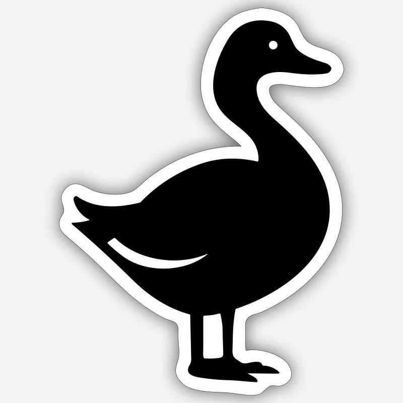 Canard - Sticker taille S (10 x 10 cm) - blanc mat