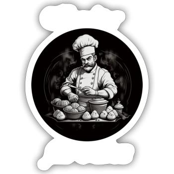 Konditor für Leben weiß - Sticker Größe S (10 x 10 cm) - Mattweiß - Vorne