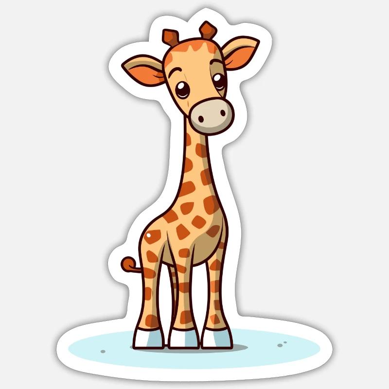 Giraffe - Sticker Größe S (10 x 10 cm) - Mattweiß