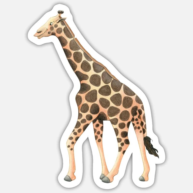 Giraffe - Sticker Größe S (10 x 10 cm) - Mattweiß