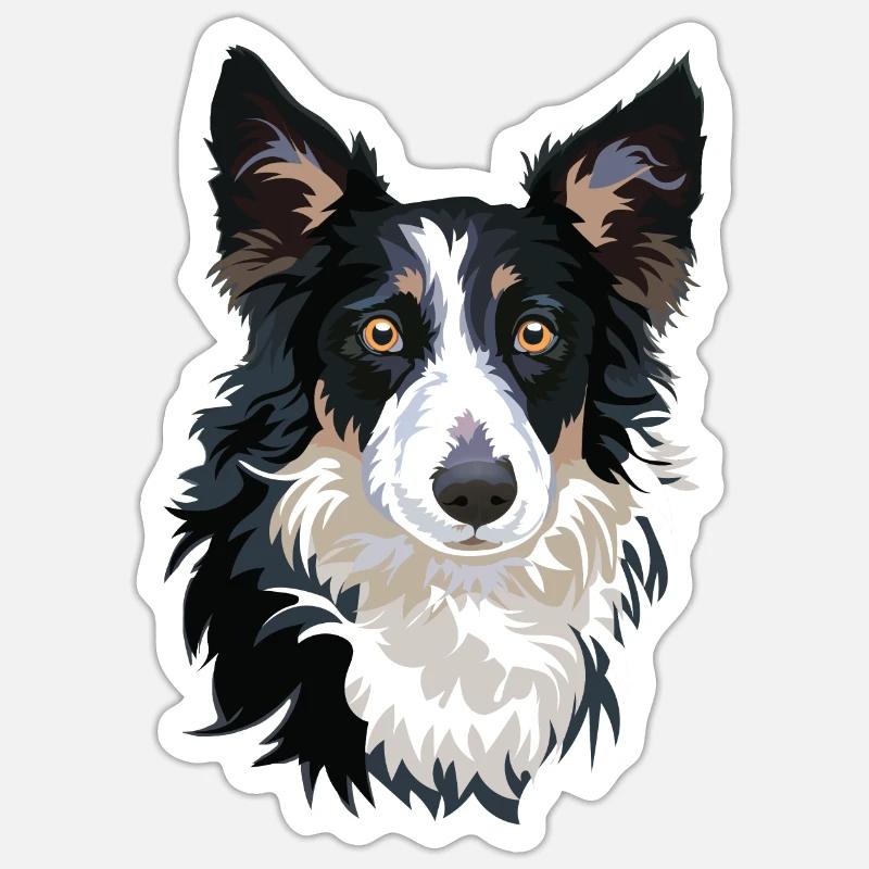 Border Collie - Sticker size S (10 x 10 cm) - white matte