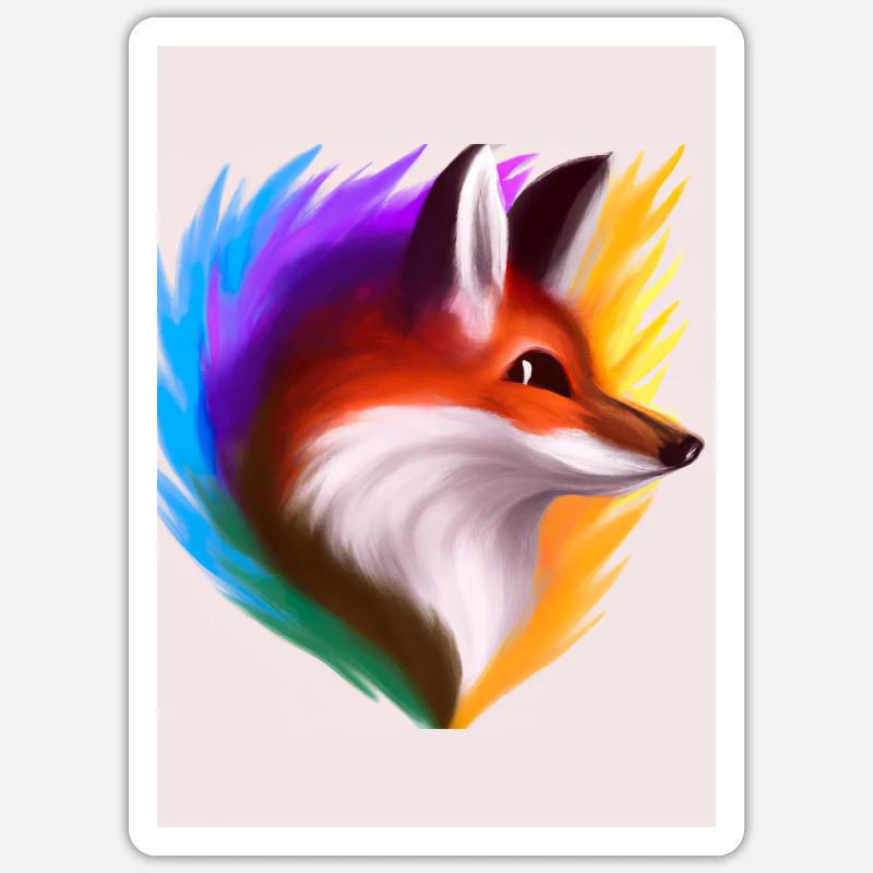 Regenbogenfuchs Sticker Größe S (10 x 10 cm)