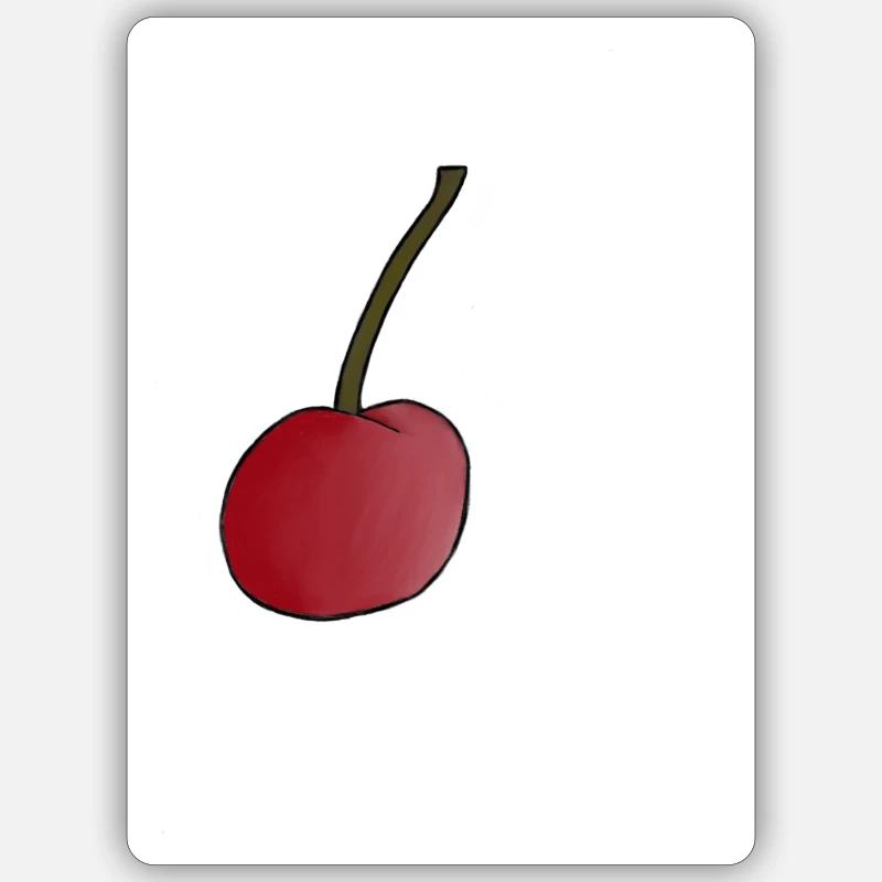 Cerise - Sticker taille S (10 x 10 cm) - blanc mat
