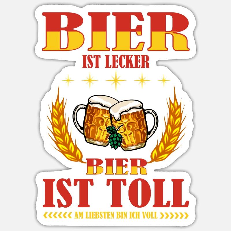 Bier - Sticker Größe S (10 x 10 cm) - Mattweiß