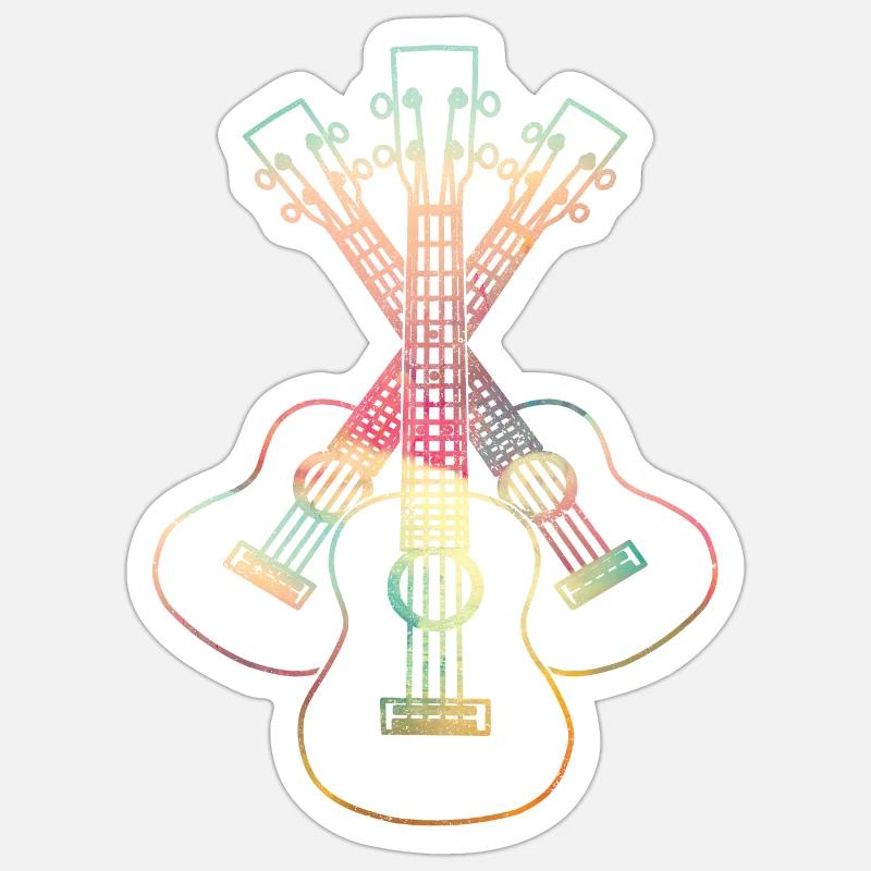 Ukulele lineart - Sticker Größe S (10 x 10 cm) - Mattweiß
