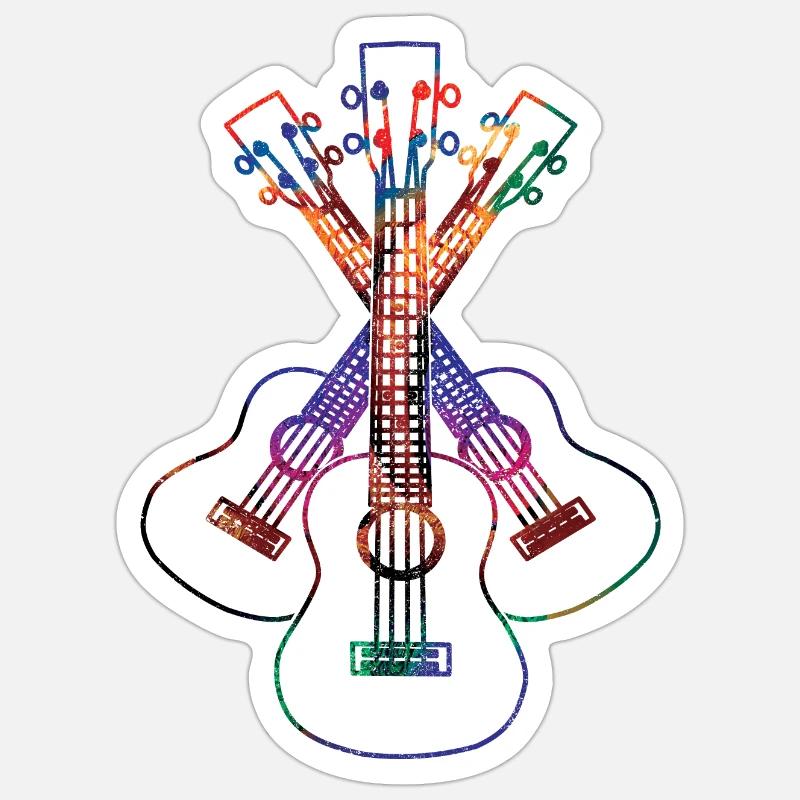 Ukulele lineart - Sticker Größe S (10 x 10 cm) - Mattweiß