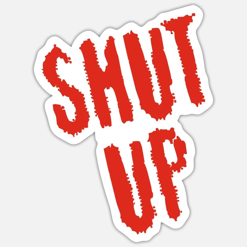 Be quiet! (red) - Sticker size S (10 x 10 cm) - white matte