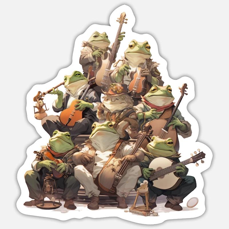 Frosch - Sticker Größe S (10 x 10 cm) - Mattweiß
