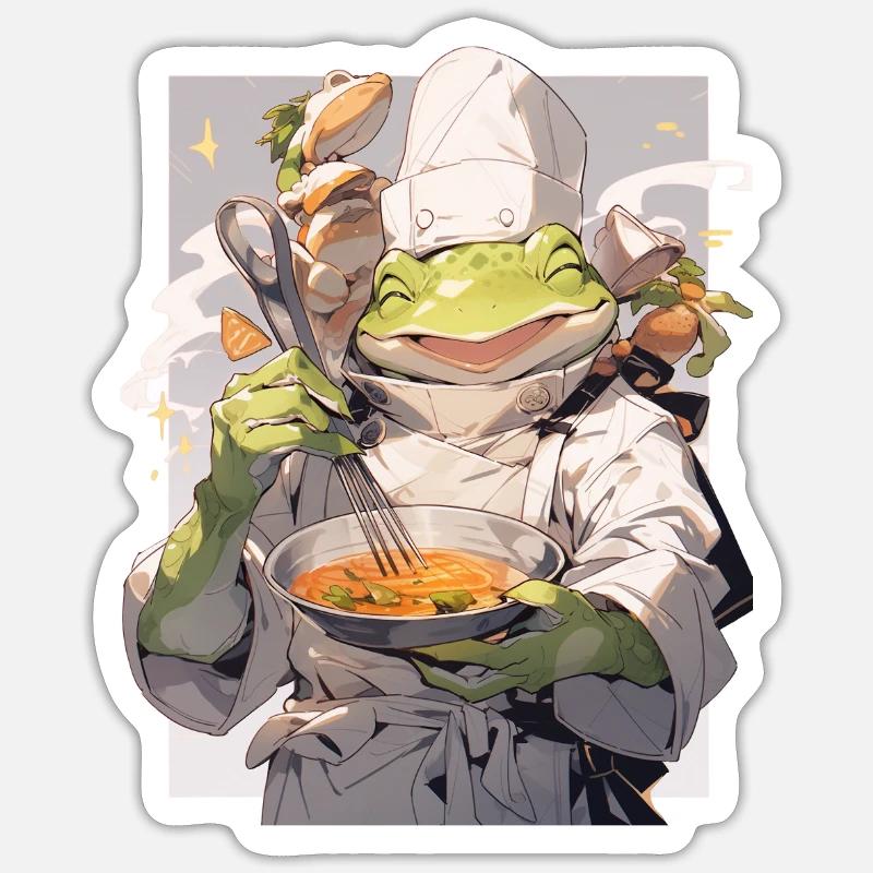 Grenouille - Sticker taille S (10 x 10 cm) - blanc mat