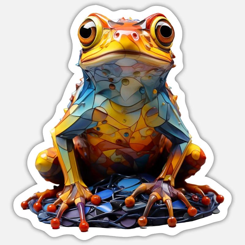 Grenouille - Sticker taille S (10 x 10 cm) - blanc mat