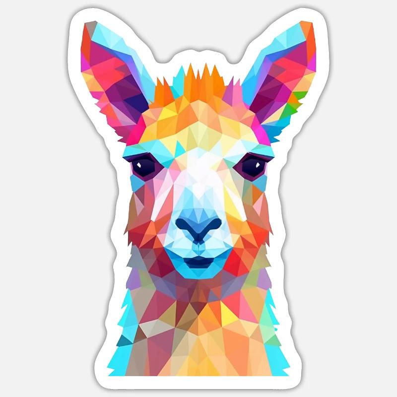 Lama - Sticker size S (10 x 10 cm) - white matte