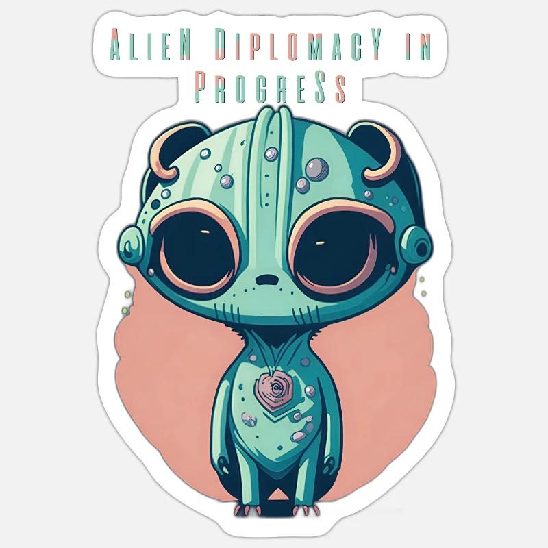 Alien Diplomacy in Progress Sticker size S (10 x 10 cm)