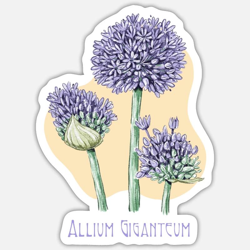 Dessin botanique géant à l’ail Sticker taille S (10 x 10 cm)