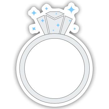 Diamond Wedding ring - Sticker size S (10 x 10 cm) - white matte - Front