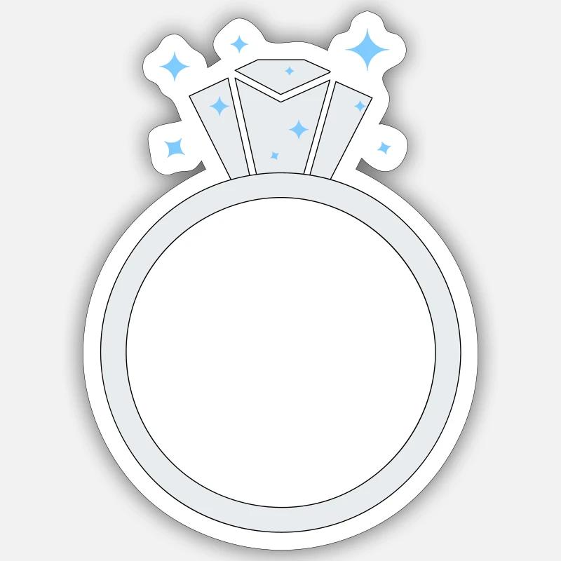 Diamant Ehering Sticker Größe S (10 x 10 cm)