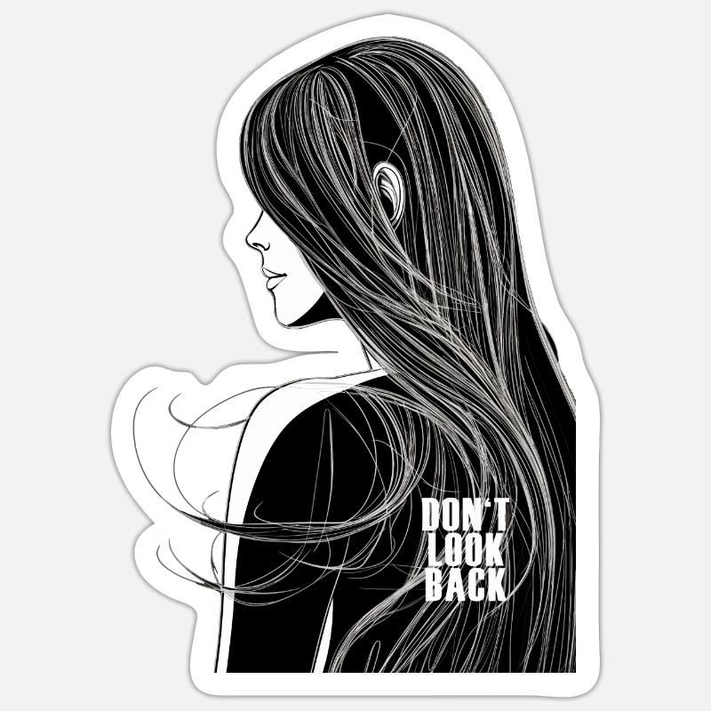 Dont Look Back - Design Sticker Größe S (10 x 10 cm)