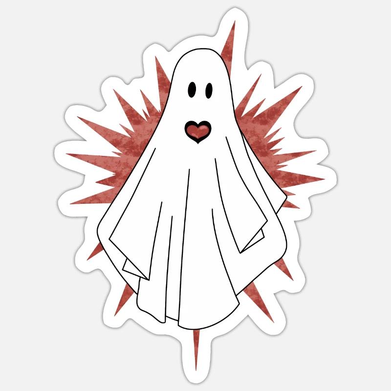 Roter Geist - Sticker Größe S (10 x 10 cm) - Mattweiß