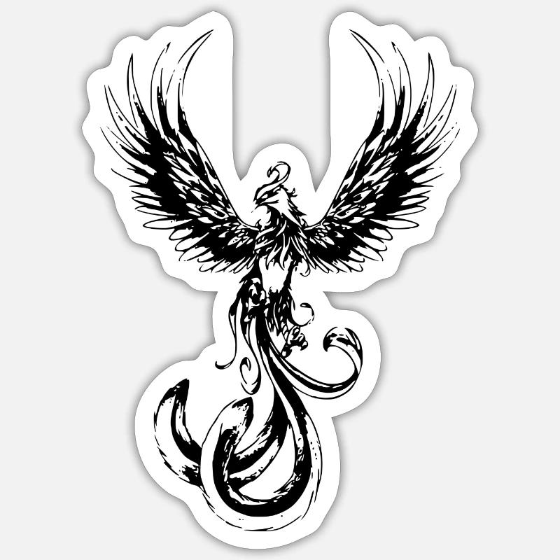 Phönix - Sticker Größe S (10 x 10 cm) - Mattweiß