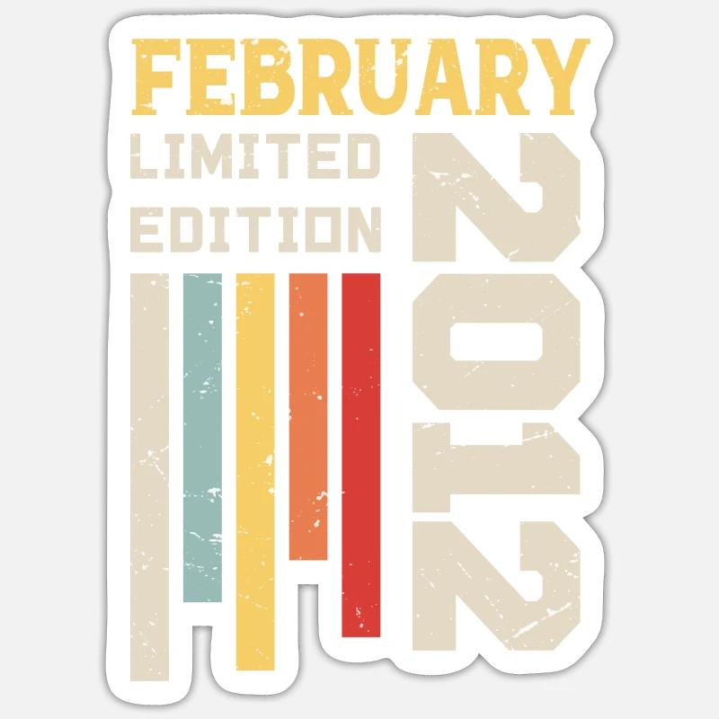 Février 2012 - Cadeau anniversaire Février 2012 - Sticker taille S (10 x 10 cm) - blanc mat