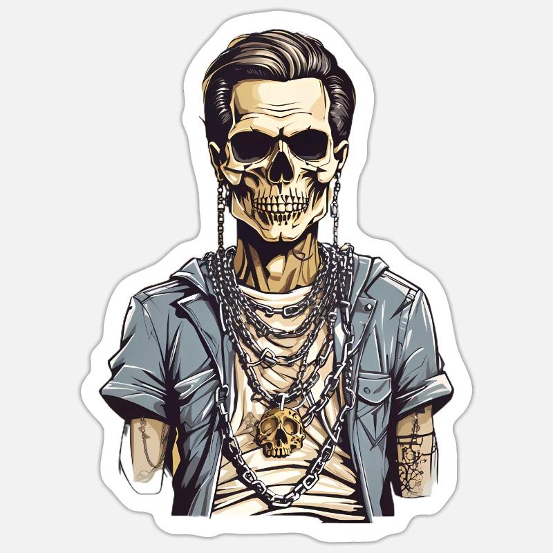 Cool skeleton - Sticker size S (10 x 10 cm) - white matte