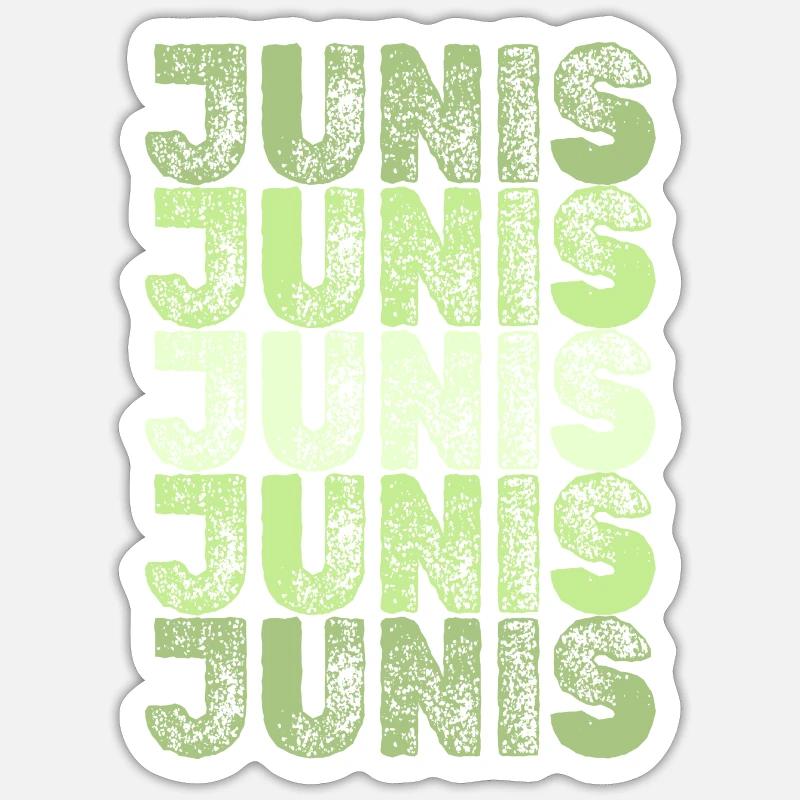 Geburtsname Junis - Sticker Größe S (10 x 10 cm) - Mattweiß