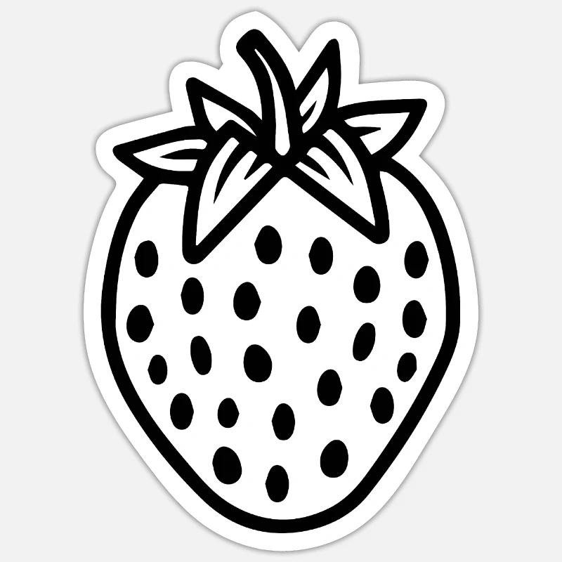 Fraise Fruit Fruit - Sticker taille S (10 x 10 cm) - blanc mat