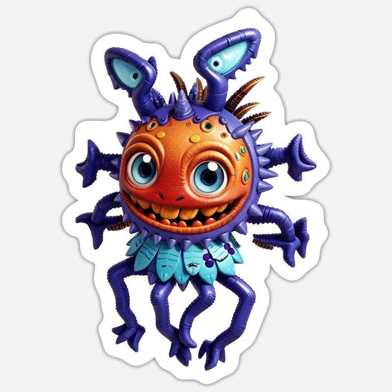Purple Alien Fly - Sticker size S (10 x 10 cm) - white matte