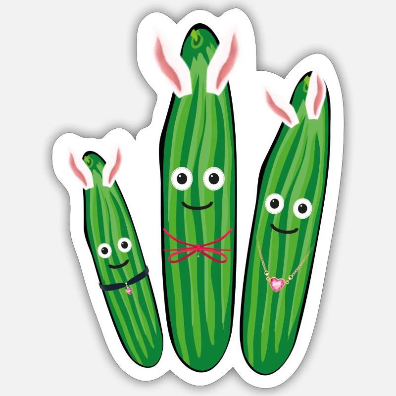 Trio de concombre,concombre,concombre,concombre,concombre,concombre,lapins, lapins Sticker taille S (10 x 10 cm)