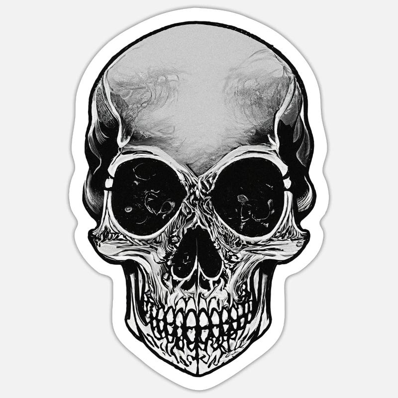 Schädel - Sticker Größe S (10 x 10 cm) - Mattweiß