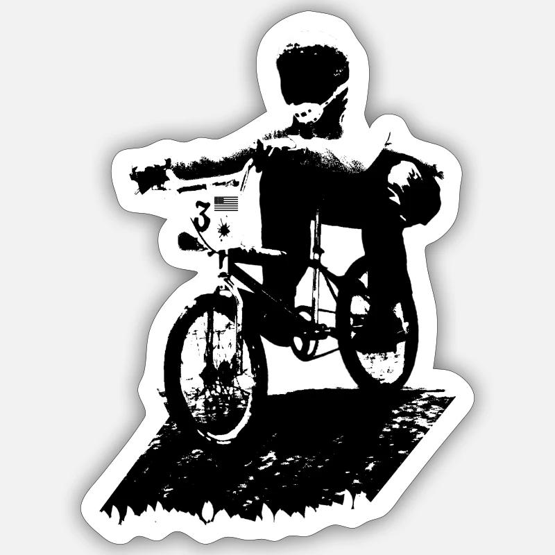 bmx - Sticker taille S (10 x 10 cm) - blanc mat