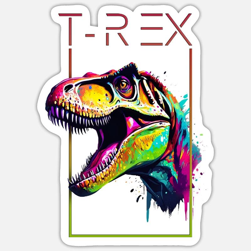 Multicolored T-Rex: Breaking Boundaries Sticker size S (10 x 10 cm)