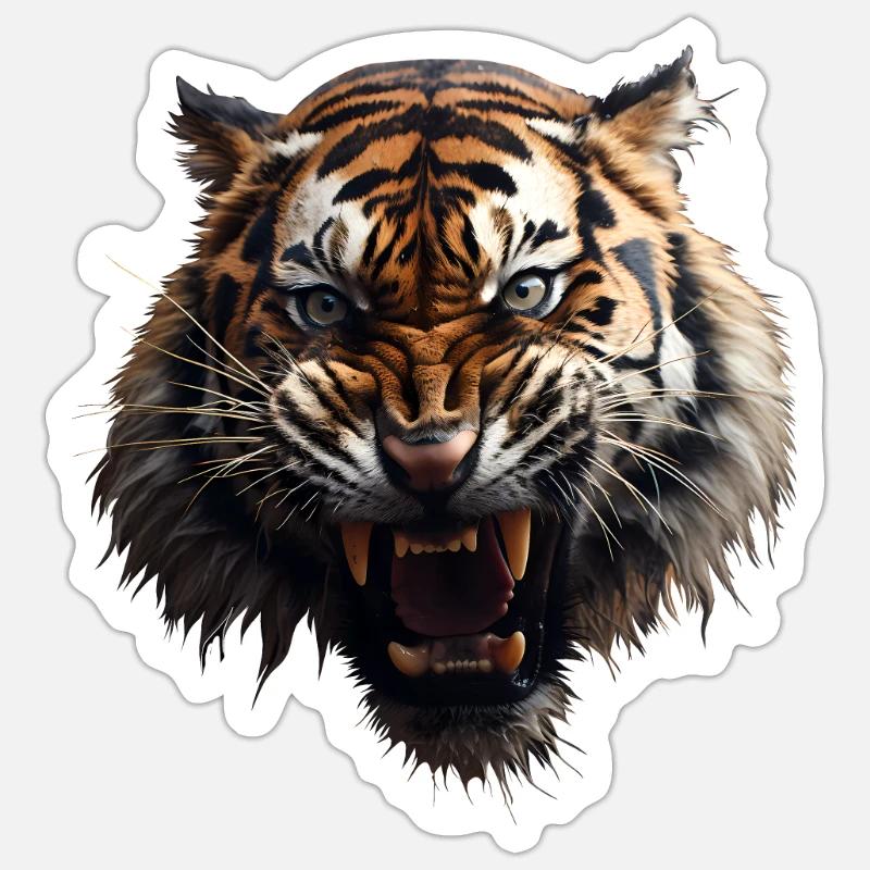 Tiger - Sticker size S (10 x 10 cm) - white matte