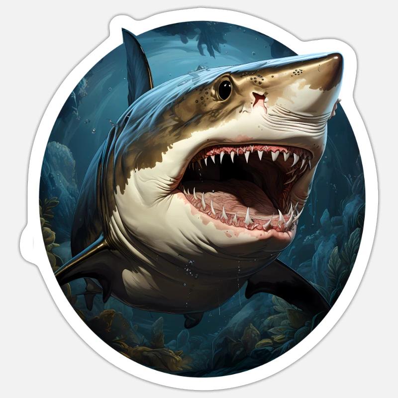 Shark - Sticker size S (10 x 10 cm) - white matte