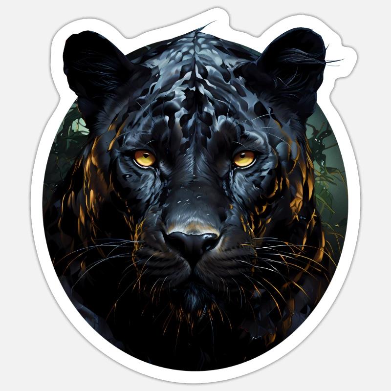 Panthère - Sticker taille S (10 x 10 cm) - blanc mat