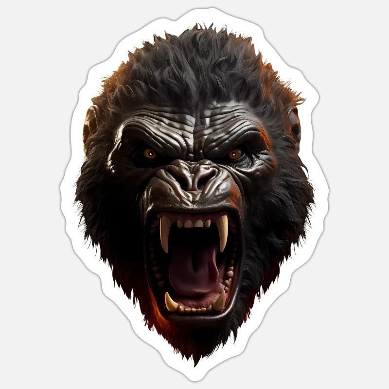 Gorilla - Sticker size S (10 x 10 cm) - white matte
