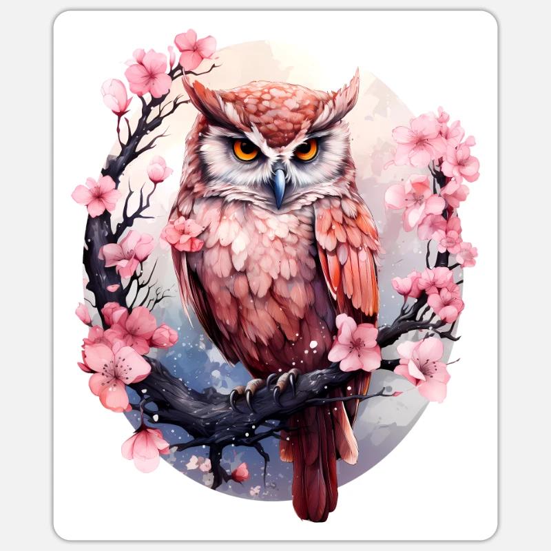 Owl - Sticker size S (10 x 10 cm) - white matte