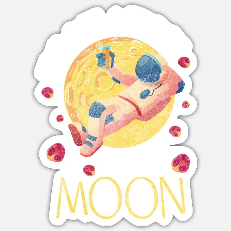 Space Planet Rocket Sticker taille S (10 x 10 cm)