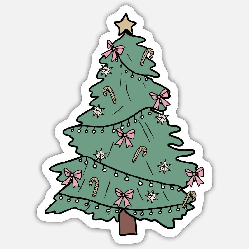 Arbre de Noël - Sticker taille S (10 x 10 cm) - blanc mat