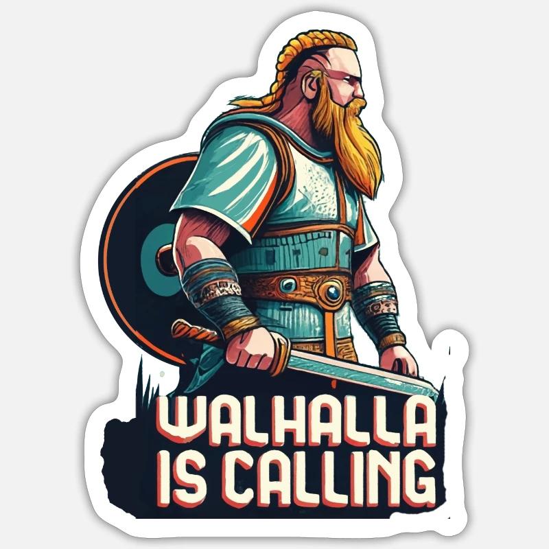 Valhalla appelle - Sticker taille S (10 x 10 cm) - blanc mat
