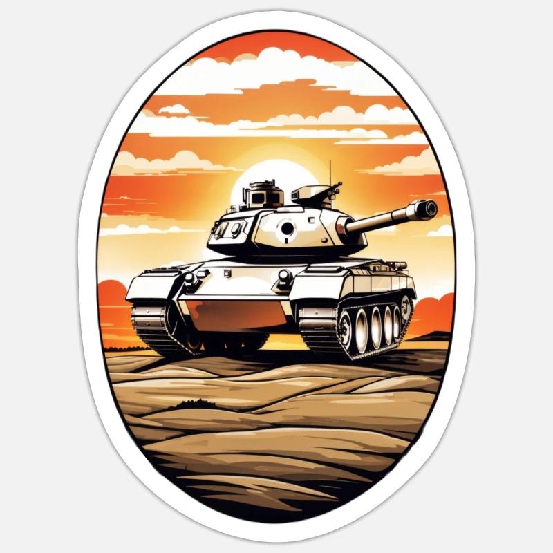 Panzerfahrer - Sticker Größe S (10 x 10 cm) - Mattweiß
