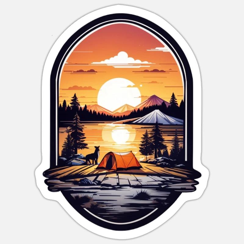 Camping time - Sticker size S (10 x 10 cm) - white matte