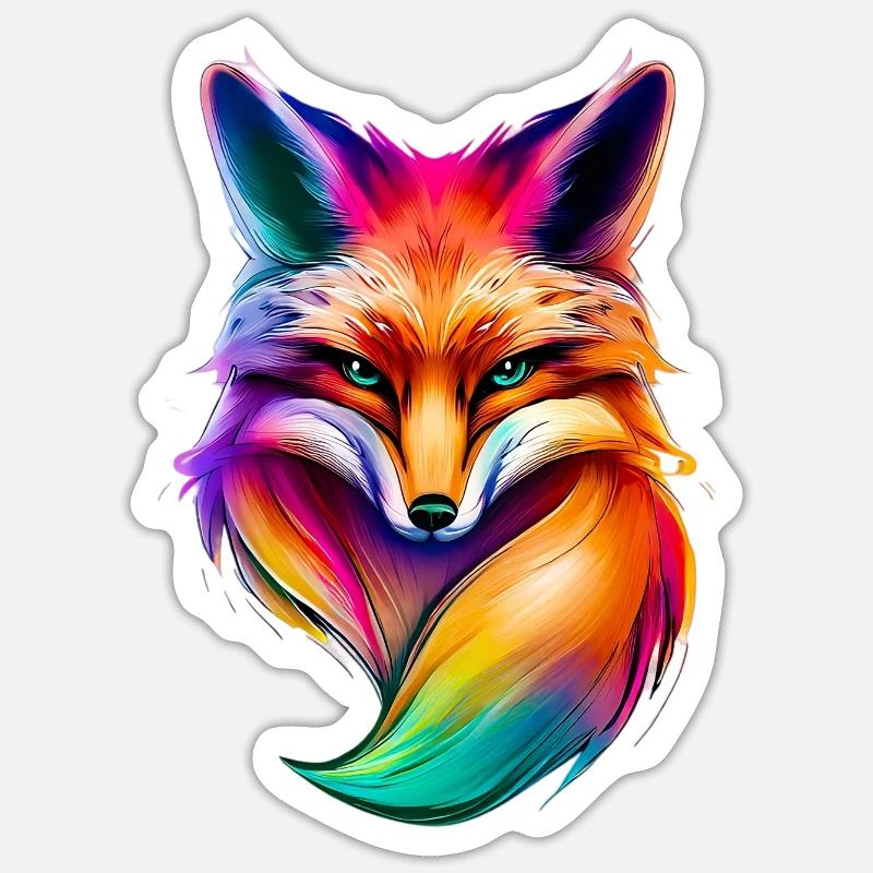 Fuchs - Sticker Größe S (10 x 10 cm) - Mattweiß